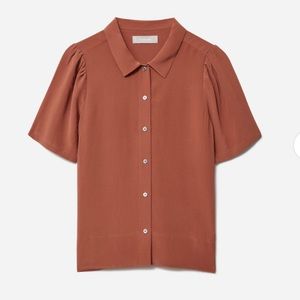 Everlane clean silk puff sleeve top